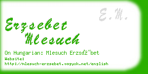 erzsebet mlesuch business card